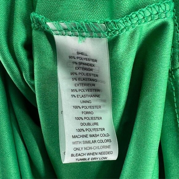 Vince Camuto Dress 8 Faux Wrap Sheath Knee Length Floral Print Cap Sleeve Green - Picture 8 of 11